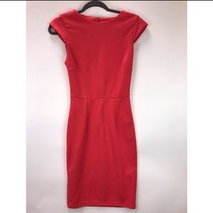 Topshop Coral Fitted Stretch Sheath Dress